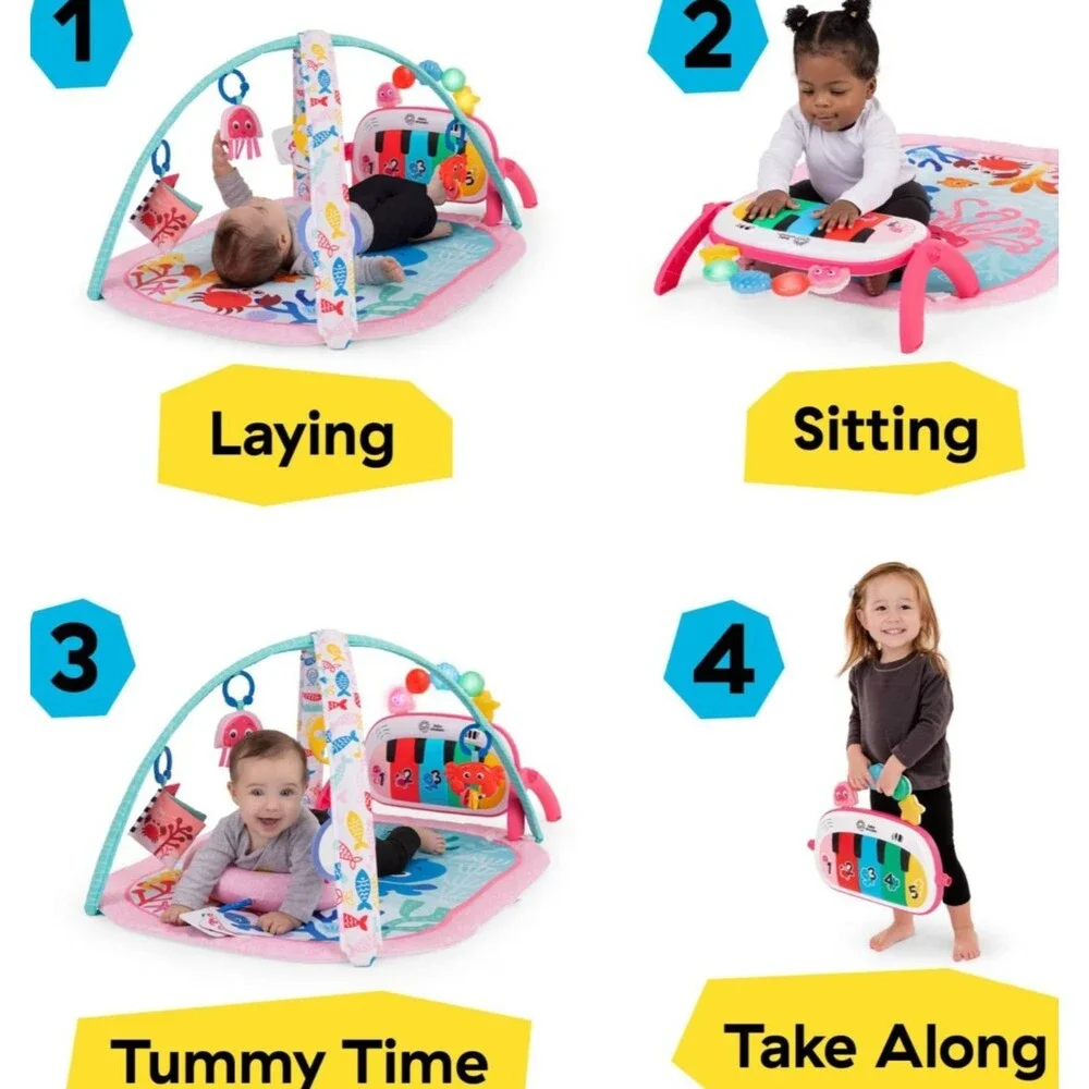 Baby Einstein 4-in-1 Kickin Tunes Jellyfish Jamboree Music Gym Pink NWT